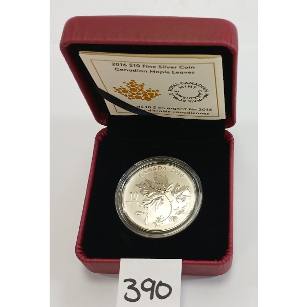 RCM 2016 $10 SILVER COIN - CANADIAN MAPLE LEAVES