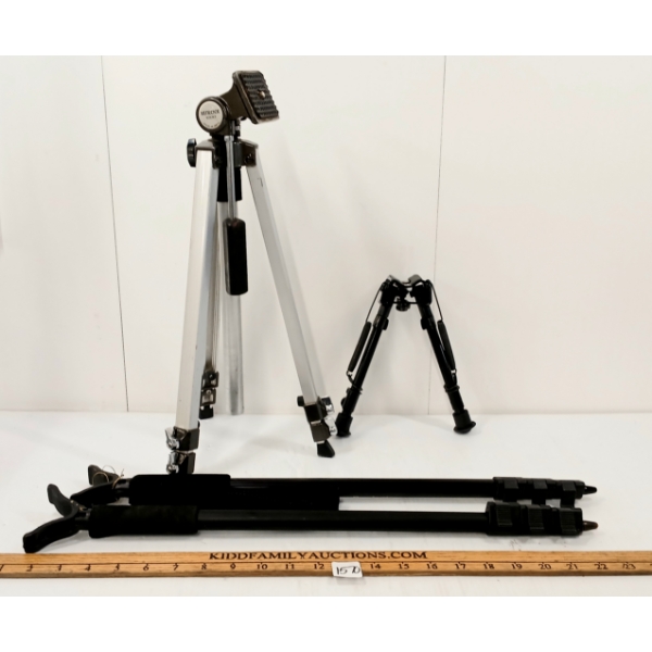 LOT OF 4 - ADJUSTABLE TRIPOD & BIPODS