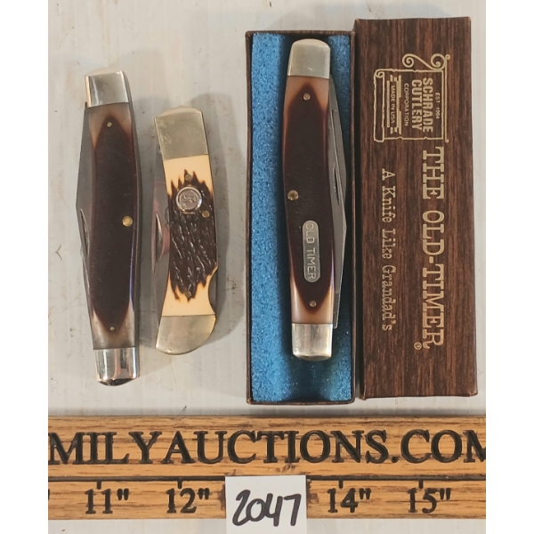 LOT OF 3 - GERBER & OLDTIMER POCKET KNIVES