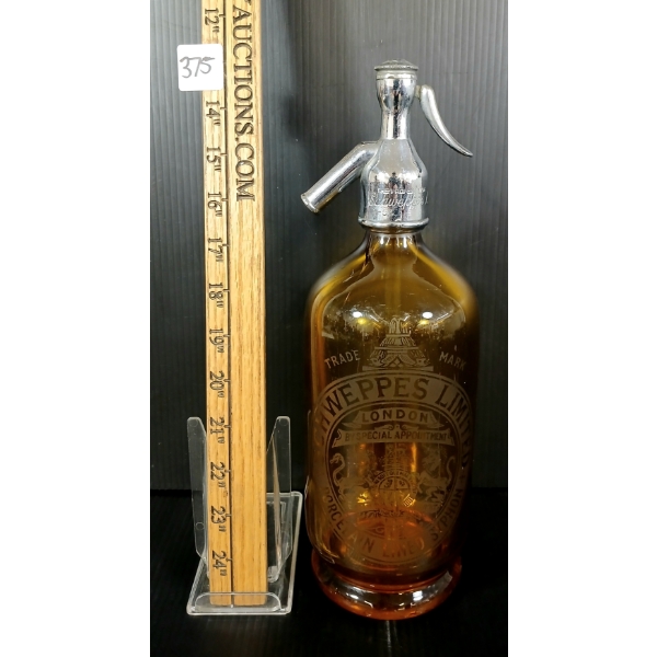 SCHWEPES LTD. (LONDON) PORCELAIN LINED AMBER SIPHON
