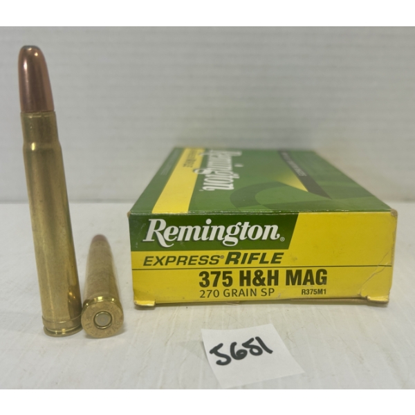 AMMO/BRASS: 4X LIVE & 16X BRASS .375 H&H MAG 270GR.