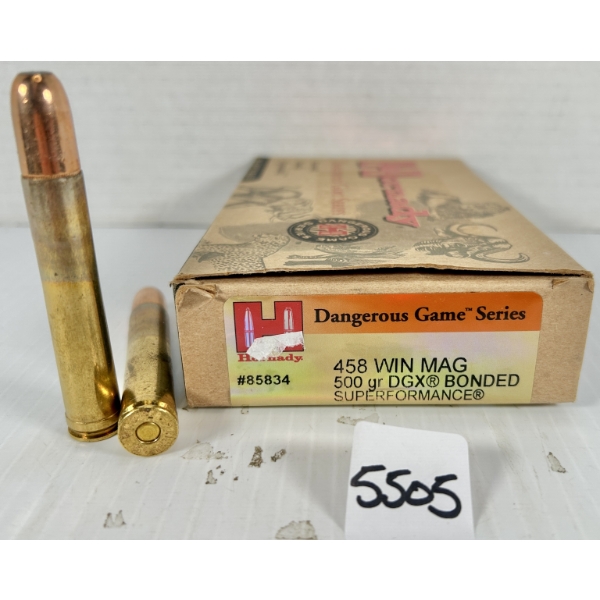 AMMO: 20X HORNADY .458 WIN MAG - 500 GR SP