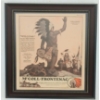 Image 1 : FRAMED RED INDIAN "WELCOME" PAPER ADVERTISEMENT