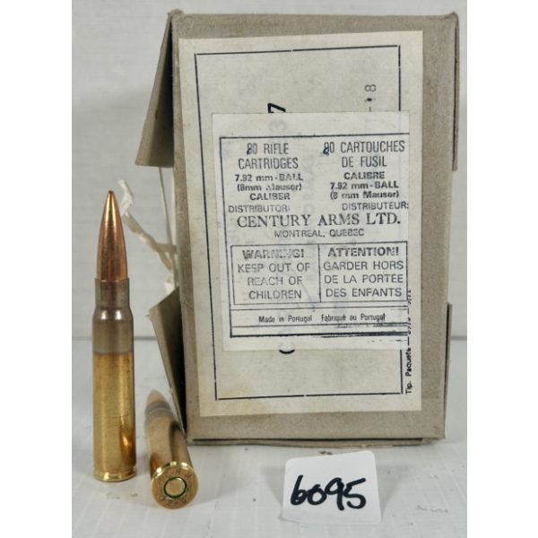 AMMO: 90X FNM 8 MM MAUSER - MILITARY FMJ