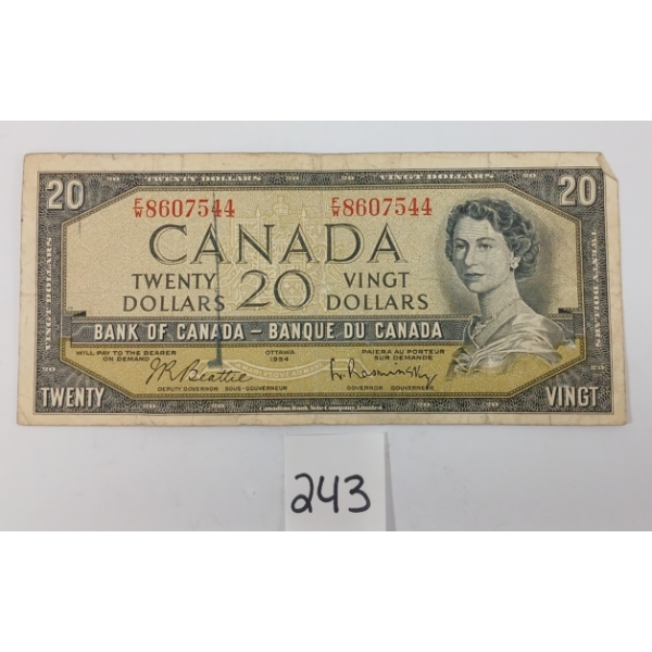 1954 CDN $20 BANKNOTE