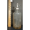 Image 5 : ZARROW BOTTLING WORKS - CLEAR ACID-ETCHED - SELTZER BOTTLE W/ BOURNISHED METAL HOLDER