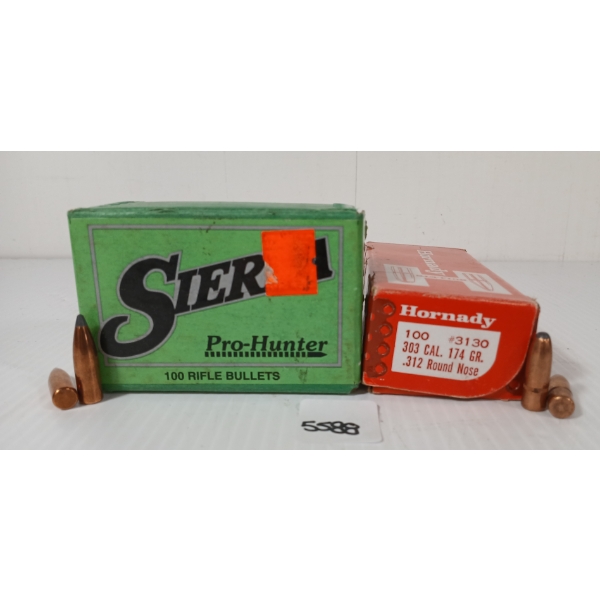BULLETS: APPROX 150X HORNADY .303 - 174 & 180GR - RN & SPITZER