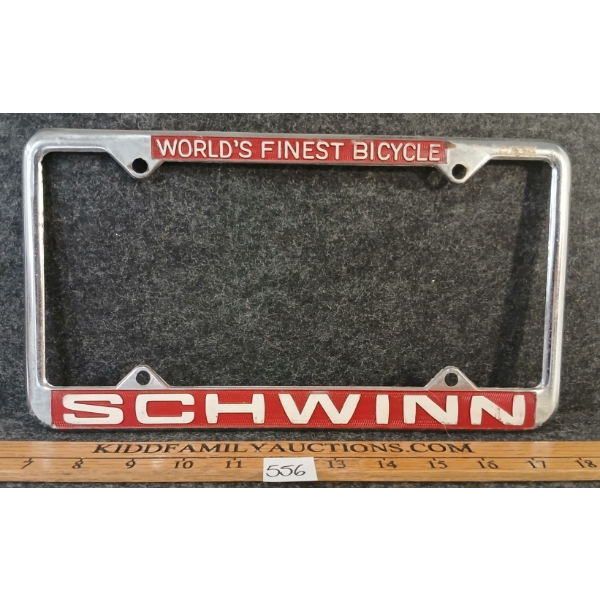 SCHWINN WORLD'S FINEST BICYCLE - LICENSE PLATE COVER