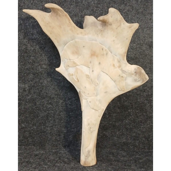 "HUNTING SCENE" BY AKEUGIAK - ANTLER