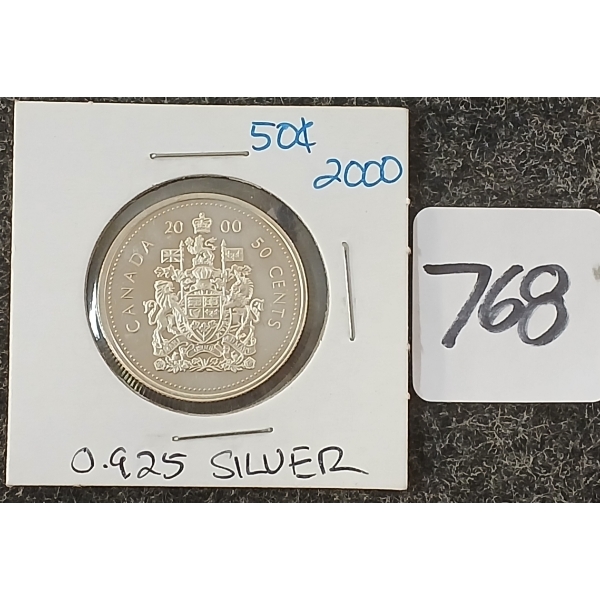 2000 CDN 50 CENT SILVER COIN