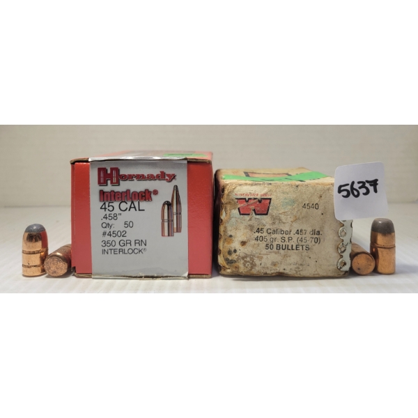 BULLETS: 59X HORNADY & WINCHESTER .45 - 350 & 405GR - RN & SP
