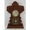Image 1 : 1905 E. INGRAHAM "AURORA" OAK SHELF CLOCK