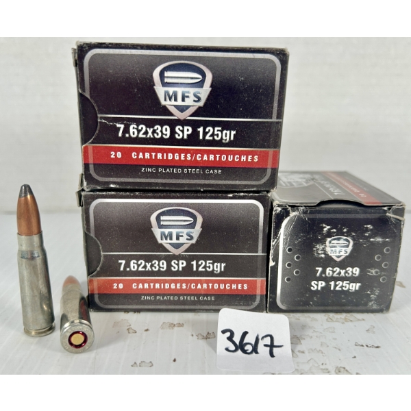 AMMO: 55X MFS 7.62X39 MM - 125 GR SP