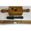 ENGLISH VICTORIAN STEEL / BOXWOOD SCREW BOX & TAP