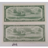 Image 2 : LOT OF 2 - 1954 CDN $1 BANKNOTES