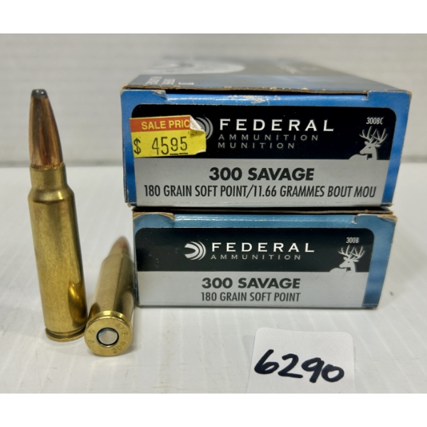AMMO: 40X FEDERAL .300 SAV - 180 GR SP
