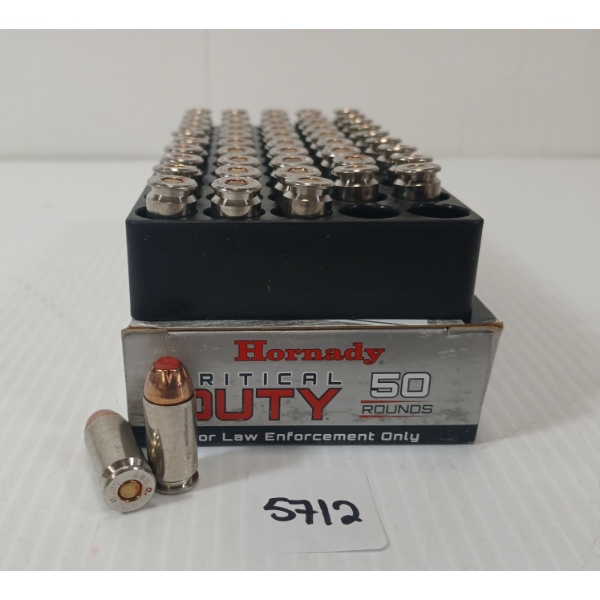 AMMO: 50X HORNADY CRITICAL DUTY .40 S&W - 175GR - FLEXLOCK