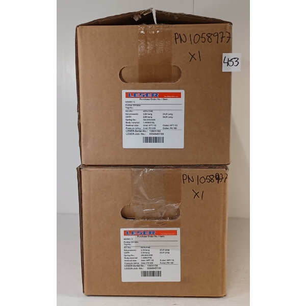 LOT OF 2 - LESER SAFETY VALVES FOR OXYGEN SERVICE