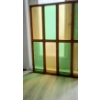 Image 1 : GREEN & YELLOW STAINED-GLASS WINDOW