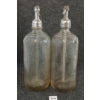 Image 2 : LOT OF 2 - SCHULTZ CARBONIC & UNMARKED - CLEAR EMBOSSED - SELTZER BOTTLES