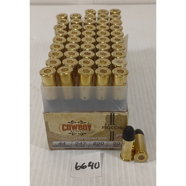 AMMO: 50X FIOCCHI COWBOY ACTION .44 S&W RUSSIAN - 247GR - LEAD RN
