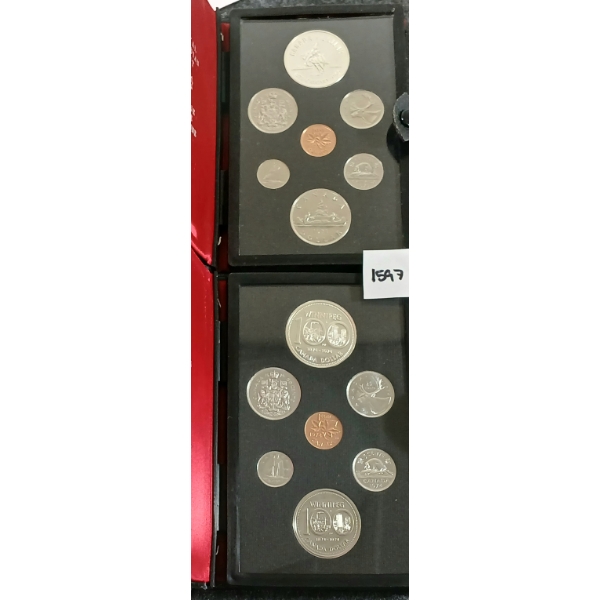 LOT OF 2 - 1974 & 1975 RCM UNCIRCULATED DOUBLE DOLLAR PROOF SETS 