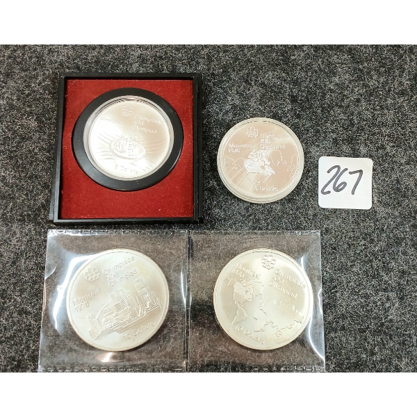 LOT OF 4 - 1976 MONTREAL OLYMPICS $5 & $10 COINS