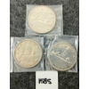 Image 1 : LOT OF 3 - 1955-1959 CDN SILVER DOLLARS - VOYAGEUR