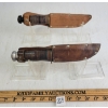 Image 8 : LOT OF 2 - WILLIAM ROGERS KNIVES W/ LEATHER SHEATHS