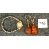 Image 1 : LOT OF 2 - AMBER 4.9K GOLD EARRINGS & LADIES' BULOVA WRISTWATCH