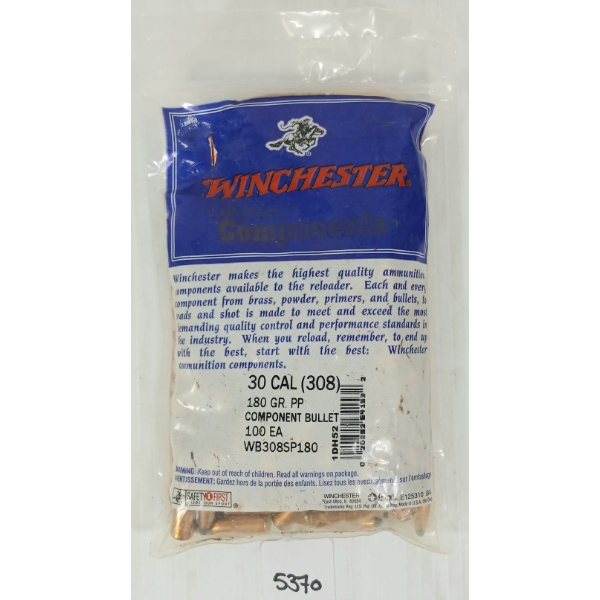 BULLETS: 100X WINCHESTER .30 - 180GR - PP - SEALED