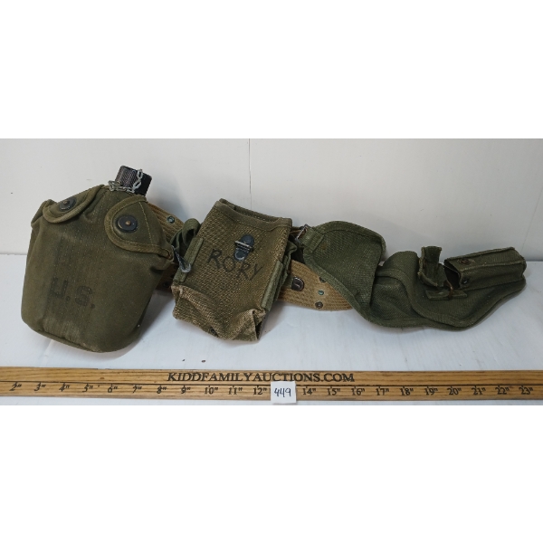 U.S. WEB GEAR BELT - AMMO POUCH, HANDGUN HOLSTER & CANTEEN