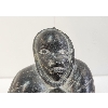 Image 6 : STONE CARVED SITTING PERSON - SIGNED - STONE