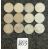 Image 1 : LOT OF 12 - 1943-1965 CDN 25 CENT COINS 