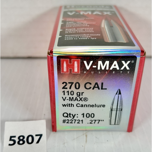 BULLETS: 100X HORNADY .270 CAL - 110 GR POLY TIP