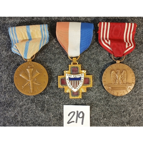 LOT OF 3 - U.S. ARMED FORCES RESERVE, GOOD CONDUCT & MILITARY SURGEON MEDALS