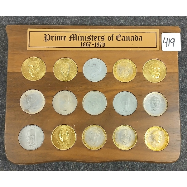 1867-1970 THE PRIME MINISTER OF CANADA COMMEMORATIVE MEDALLIONS