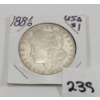 Image 2 : 1886 U.S. SILVER DOLLAR COIN