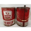 Image 3 : LOT OF 2 - WHITE ROSE MOTOR OIL CANS - 5 GAL