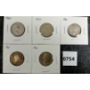 Image 3 : LOT OF 5 - 1960 & 1961 CDN SILVER 25 CENT COINS 