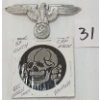 Image 1 : LOT OF 2 - WWII GERMAN SS VISOR CAP EAGLE & TOTENKOPF PATCH