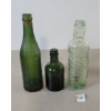 Image 4 : LOT OF 3 - GREEN TINT EMBOSSED BOTTLES - INCL H. LAWRANCE & SONS, ETC.