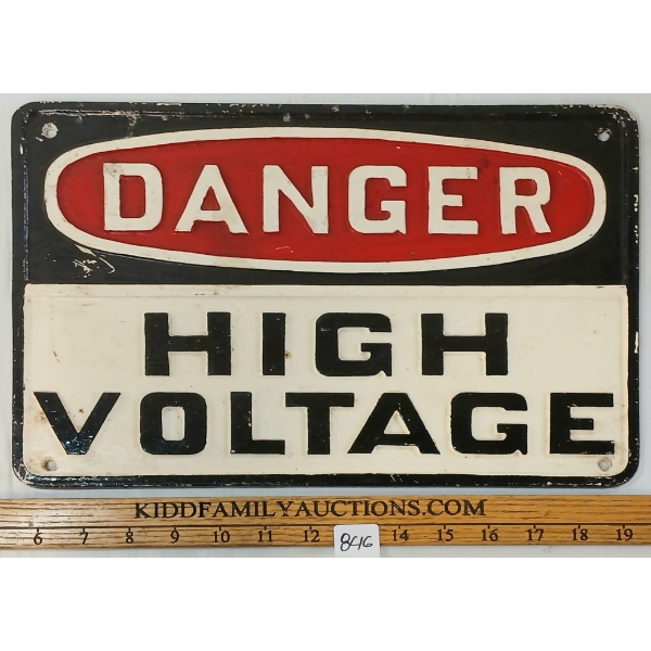 DANGER / HIGH VOLTAGE - SINGLE SIDED METAL SIGN
