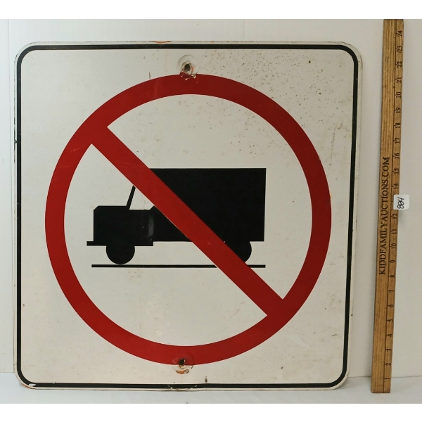 NO LARGE TRUCKS - SINGLE SIDED METAL SIGN