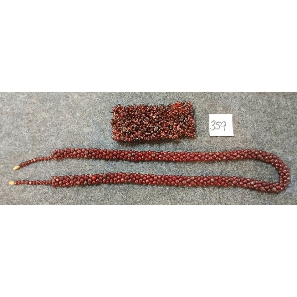 LOT OF 2 - GARNEY BEADED CUFF BRACELET & NECKLACE