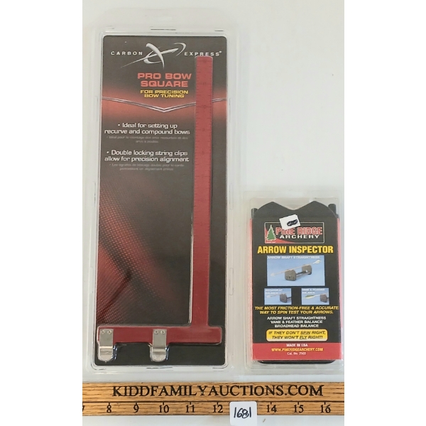 LOT OF 2 - CARBON EXPRESS PRO BOW SQUARE & PINE RIDGE ARROW INSPECTOR