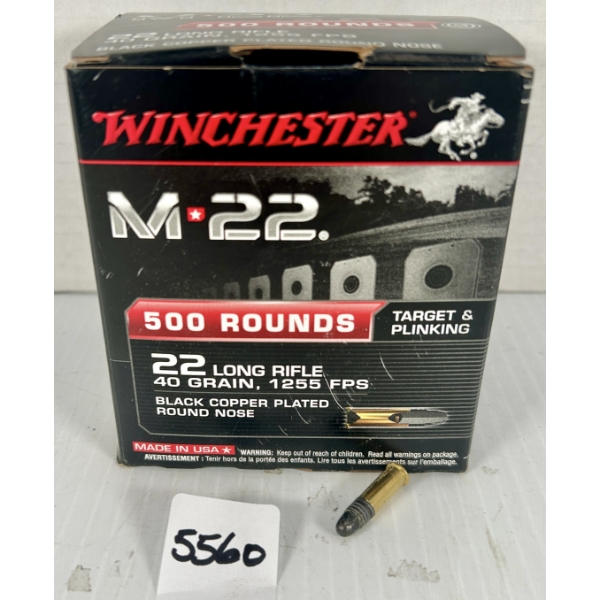 AMMO: 500X WINCHESTER .22 LR - 40 GR CPRN