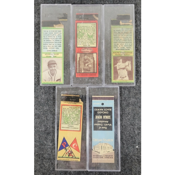 LOT OF 5 - SPORTS ADVERTISING MATCHBOOK PACKAGES - THE DIAMOND MATCH CO., ETC