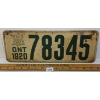 Image 1 : 1920 ONTARIO LICENCE PLATE