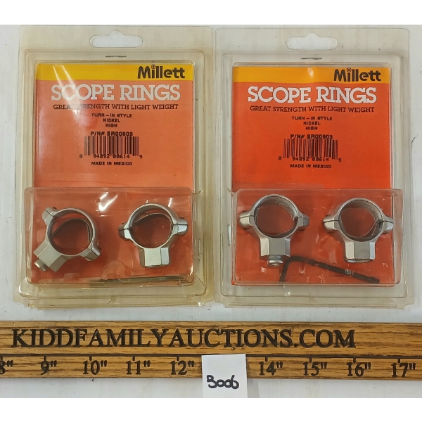 LOT OF 2 - MILLET SCOPE RINGS - HIGH TURN-IN STYLE